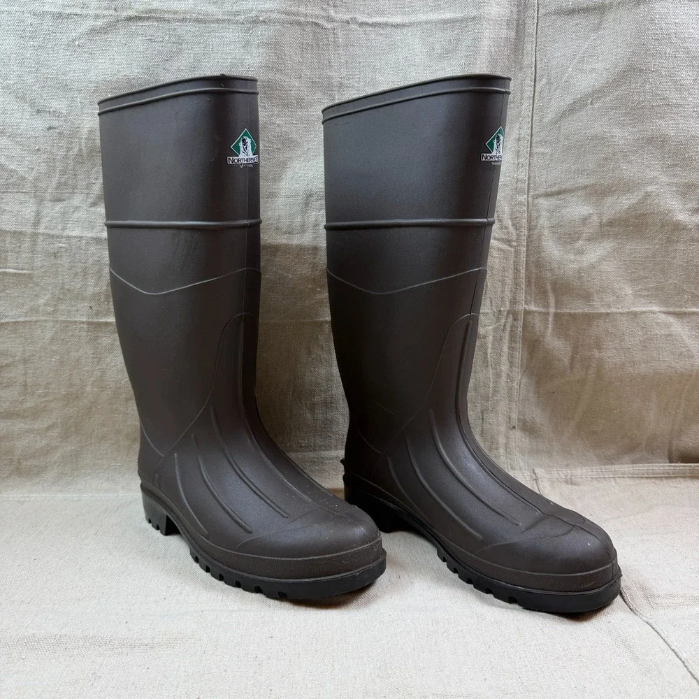 Northerner Rubber Rain Boots Brown Mens 7 Womens 9 Vintage 1997 Made in USA